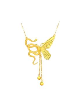 新中式复古灵蛇与蝴蝶锁骨链