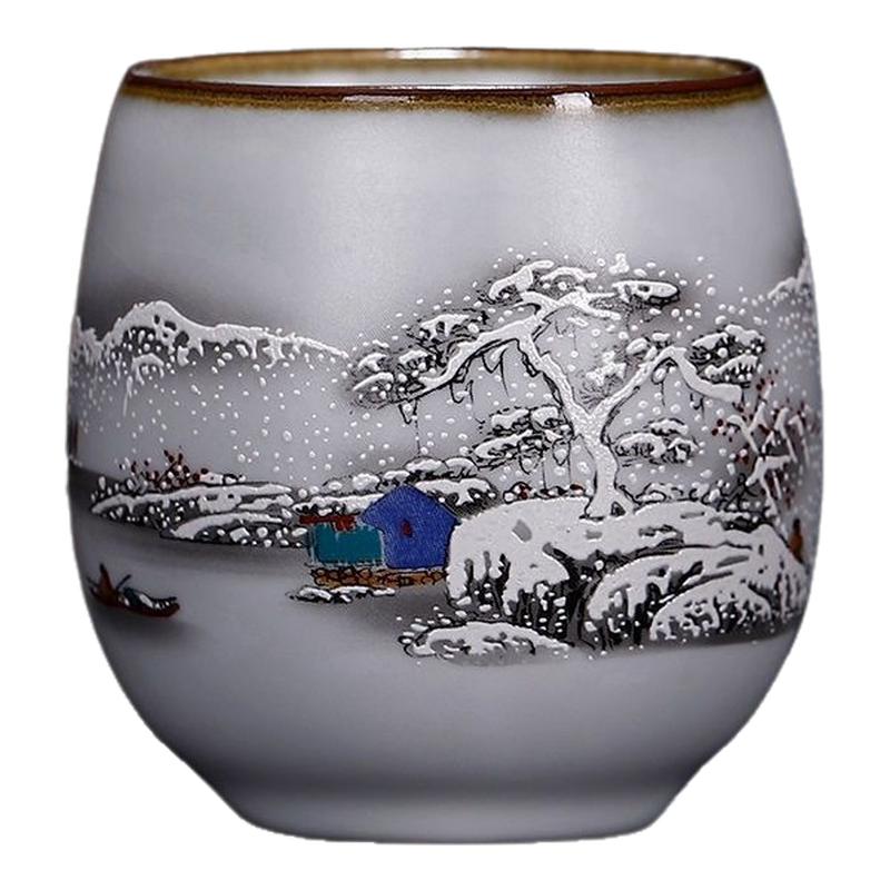 汝窑雪景开片可养功夫主人杯