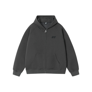 FORNINES重磅刺绣拉链连帽卫衣男款秋冬情侣休闲加绒开衫加厚外套