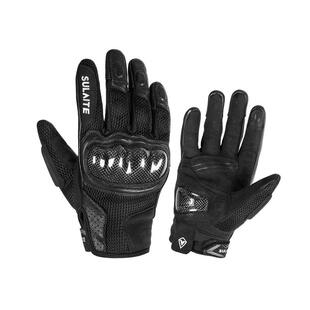 速莱特夏季手套摩托车碳纤维防摔挡风机车复古男骑行装备真皮透气