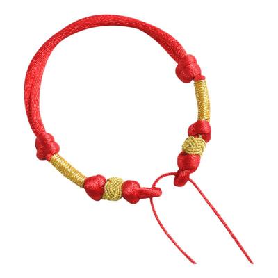 宝宝半成品手绳diy可穿珠手工编织婴儿童红绳手链可串黄金平安锁