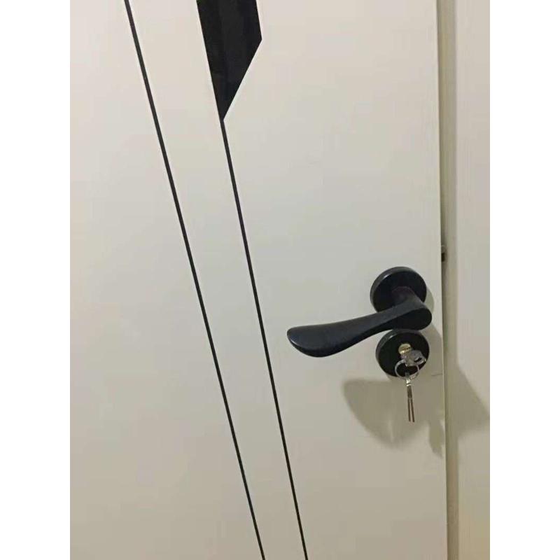 黑色室内卧室房门锁家用房间实木门把手锁具通用型分体磁吸静音锁