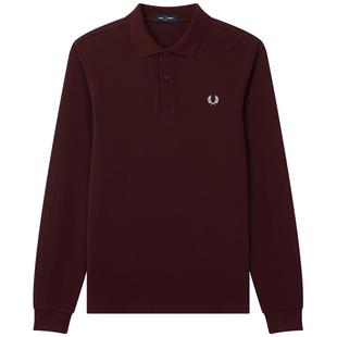 FRED PERRY男装纯色长袖polo衫2025秋季新款简约基础款翻领上衣