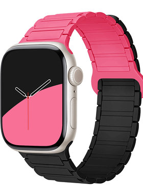 多巴胺混搭撞色适用苹果applewatch11代硅胶磁吸手表带iwatch98SE
