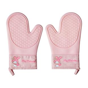 三丽鸥防烫手套耐高温隔热加厚硅胶厨房防滑微波炉烤箱烘焙专用