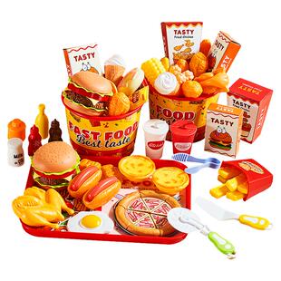 女孩汉堡玩具儿童2024网红爆款小孩子过家家迷你厨房男孩做饭仿真