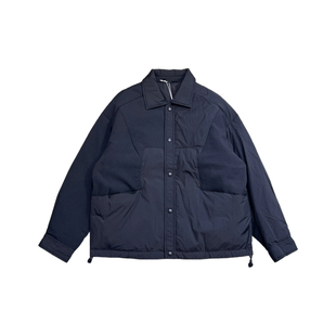 梅一天拼接设计感翻领轻薄款羽绒服男冬季轻便舒适保暖白鸭绒外套