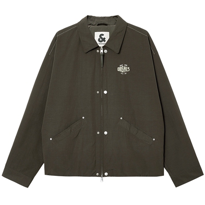 杰克琼斯男装春季夹克上衣外套常规翻领字母刺绣设计时尚百搭休闲