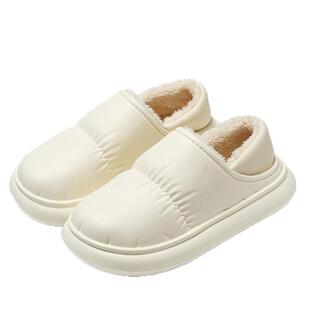 防水棉拖鞋女士冬季新款室内加绒居家防滑包跟保暖厚底棉鞋女外穿