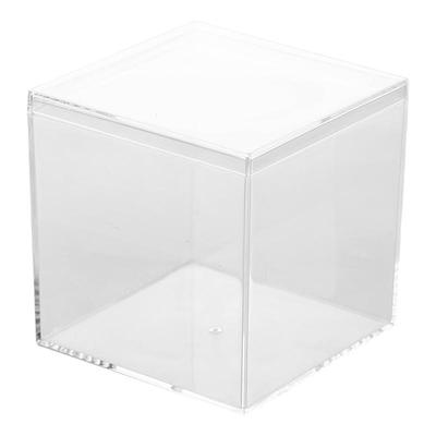 高透明正方形塑料收纳盒带盖一体亚克力方盒魔方手办糖果塑料盒子
