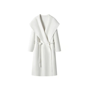 【牦牛绒+澳毛】海伦娜轻奢廓形大翻领秋冬长款女双面呢大衣外套