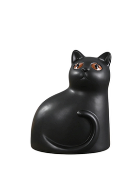 北欧简约可爱黑猫儿童房摆件