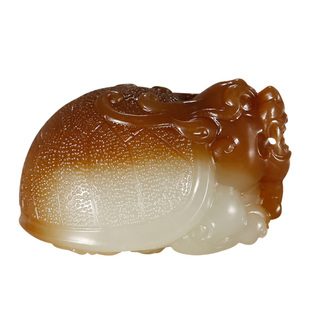 玉说和田玉龙龟吊坠男款玉坠老红糖青白玉福寿龟玉佩玉挂件附证书