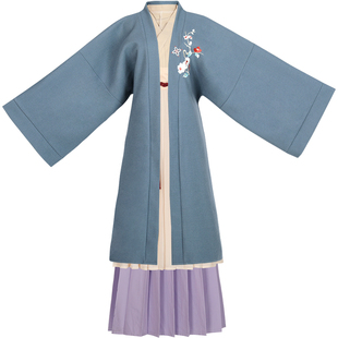 原创汉服女宋制交领对襟齐腰褶裙汉元素外套改良日常古装春秋季款