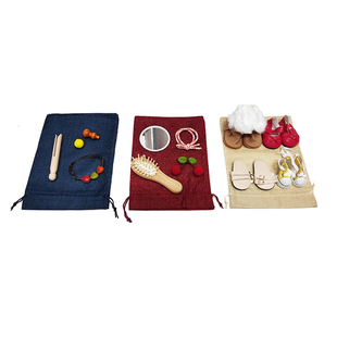 蒙奶奶蒙台棱利教具蒙氏早教益智感官区宝宝礼物神秘袋收纳束口袋