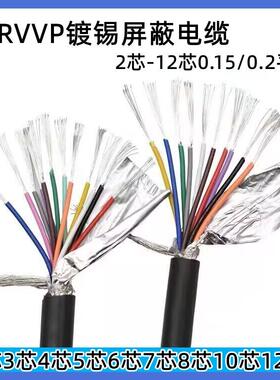 屏蔽电缆RVVP2芯3芯4芯5芯6芯7芯8芯10芯0.15 /0.2平方信号控制线