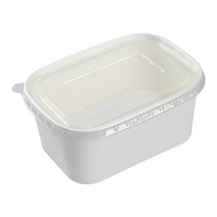 一次性牛皮纸餐盒外卖白色长方形快餐打包盒野餐环保饭沙拉便当盒