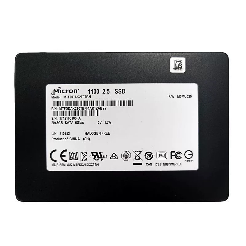 镁光1100 512G 1T 2T 2.5寸SATA 台式机笔记本服务器固态硬盘SSD