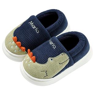 儿童棉拖鞋女童男童新款冬季居家软底包跟毛毛鞋卡通可爱保暖棉鞋