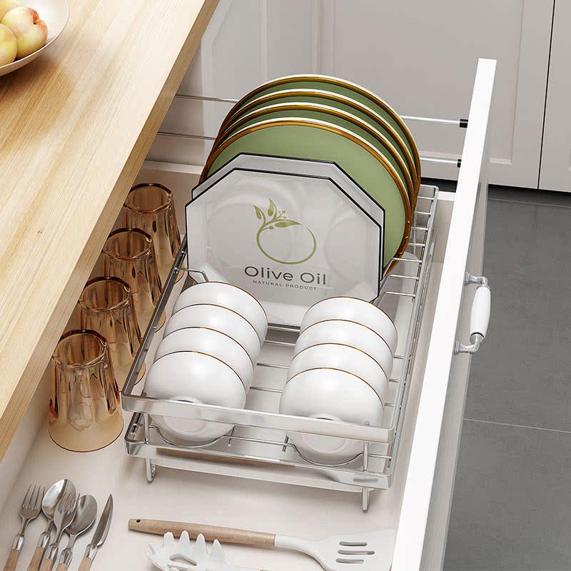 304不锈钢厨房单层碗架沥水架台面小型碗碟置物架1层放盘子收纳架