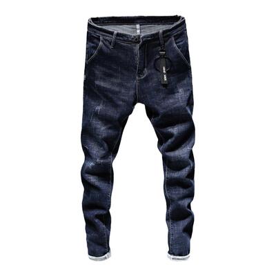 春秋新款牛仔裤男蓝色百搭