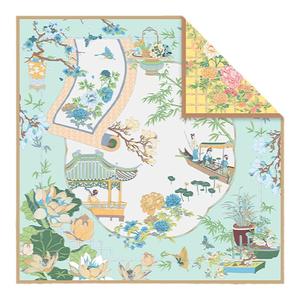 宝石蝶双面桑蚕丝真丝丝巾披肩