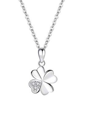 老凤祥925四叶草项链女小众纯银手链多款足银耳钉套装生日送女友