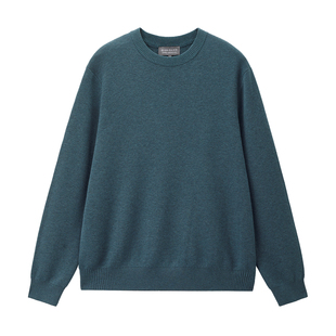 【韩国明星同款】佐丹奴针织衫男装羊毛混纺纯色圆领毛衣01055732