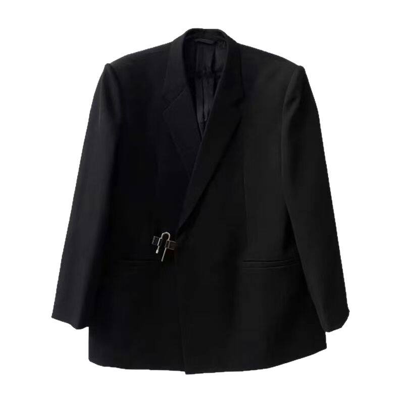 黑色西装外套女春秋炸街休闲西服