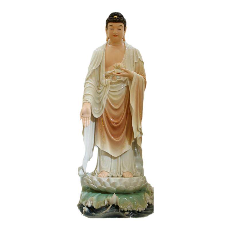 西方三圣一套汉白玉大型观音佛像