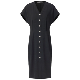 直降5折|歌莉娅三醋酸连衣裙女夏大方得体穿搭黑色裙子