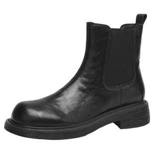 达芙妮短靴女冬季2025新款平底切尔西靴子女鞋加绒瘦瘦皮靴马丁靴