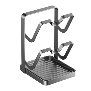 厨房台面锅盖架置物架多功能锅盖收纳神器放炒菜勺子坐立式锅铲架