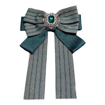 彩色珍珠条纹领口大蝴蝶结领结