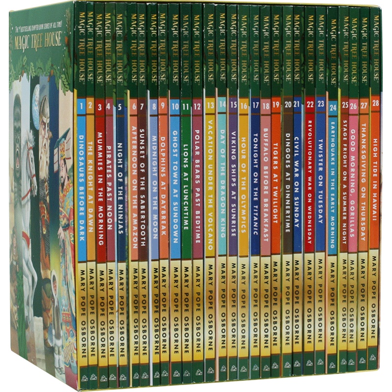 现货 神奇树屋英文原版第一季 1-28 套装 Magic Tree House 1-28 Boxset 新封面 带盒装 进口原版 分阶阅读巩固英语章节书