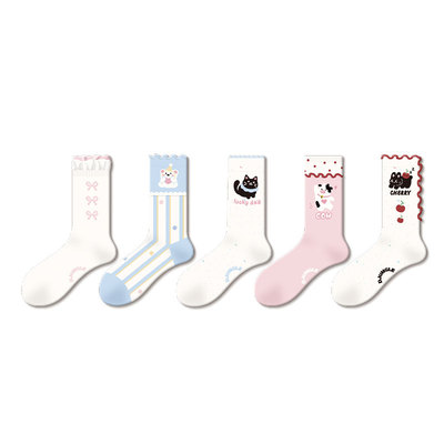 袜子女中筒ins潮可爱卡通