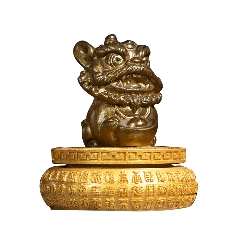 变色麒麟茶宠摆件家用高档精品可养招财进宝醒狮茶玩茶桌茶盘装饰