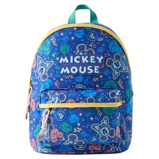 蓝色涂鸦米奇儿童双肩包 2026新款 可爱卡通幼儿园迷你出游小书包