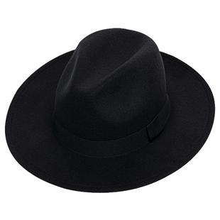 上海滩帽子男士秋冬大沿毛呢礼帽韩版女英伦复古结婚帽时尚遮阳帽