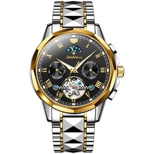 瑞士金仕盾品牌男士手表时尚飞轮镂空全自动机械表夜光防水表十大