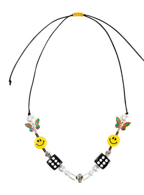 朋克风骷髅骰子吊坠项链