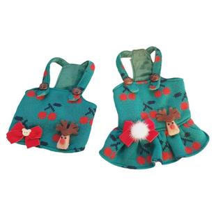 可爱猫咪吊带裙子圣诞节狗狗情侣装泰迪比熊博美中小型犬宠物衣服