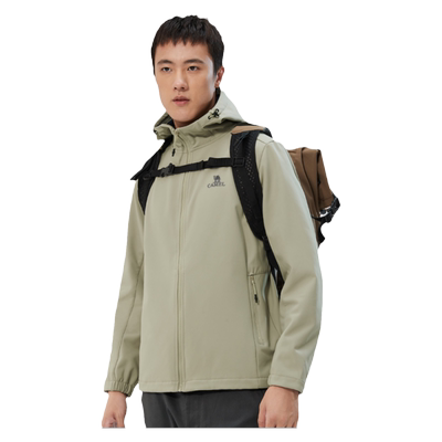 软壳衣户外骆驼加绒连帽衣