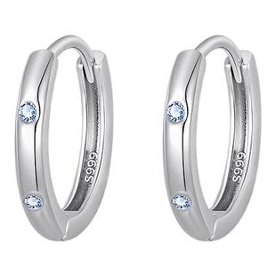 925纯银针养耳洞素圈耳环女小众高级感耳圈睡觉免摘耳扣气质耳饰