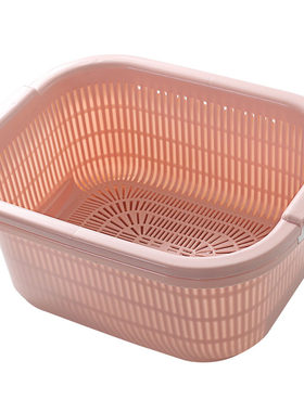 双层塑料滴水篮洗菜盆滤水筛厨房