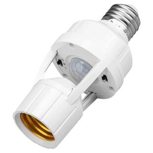 E27螺口人体感应圢座楼道红外延迟感应智能装家用灯头过道灯座