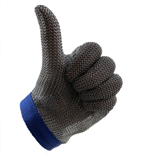 德国进口304不锈钢环防电锯骨机裁剪切割杀鱼防割伤钢丝手套耐磨