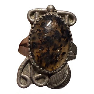 西洋古董银器vintage中古首饰海外回流老银天然玛瑙925纯银戒指