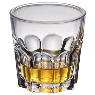 钢化玻璃酒杯八角杯洋酒杯四方杯酒吧啤酒杯耐热加厚KTV家用套装