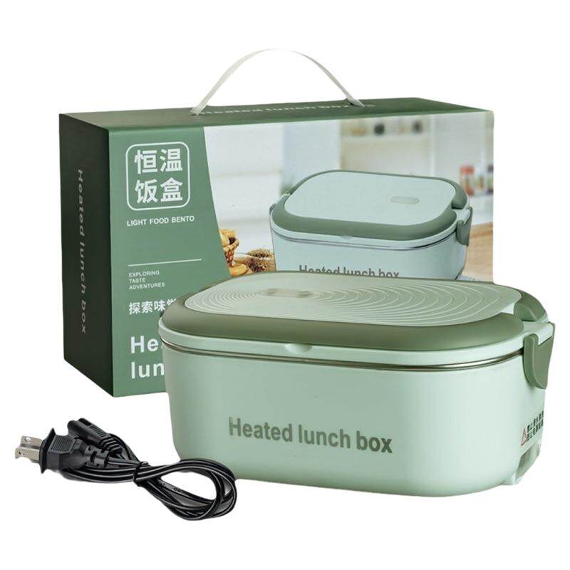 220V110V电热饭盒电加热免注水保温两格学生上班族饭菜自热便当盒